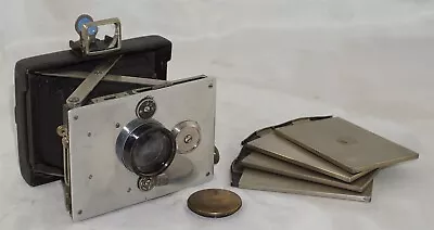 Plaubel Makina I Baby 4.5x6cm Anticomar F3 7.5cm Lens W/ 4 Plate Holders • $395