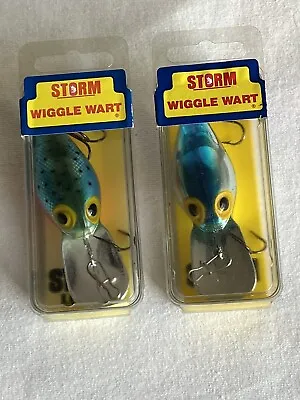 (2) Vintage Storm Pre Rapala Wiggle Warts V139 V142 Fishing Lures Sealed🍒 • $55