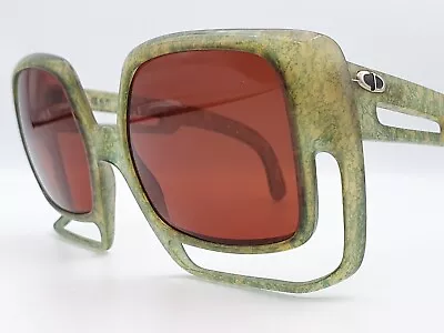 Christian Dior 2029 Sunglasses 1970's Vintage Oversized Square Green Optyl • $329.81
