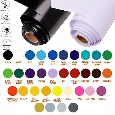 HTVRONT Permanent Sign Making Vinyl 12  X 10FT Cricut Self Adhesive Vinyl Roll • £10.78