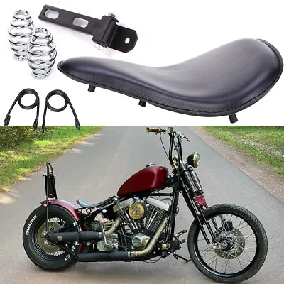 Motorcycle Large Spring Solo Seat For Harley Davidson Sportster Bobber Chopper • $65.43