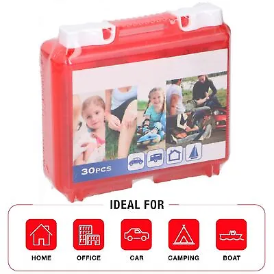 £7.95 • Buy First Aid Kit 30 Piece Emergency Medical Kit Bag Travel Holiday Workplace Car