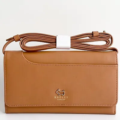 RADLEY Pockets Tan Leather Small Crossbody Phone Bag With Dust Bag -New With Tag • £54.50