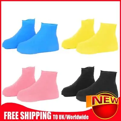 1 Pair Reusable Galoshes Overshoes Waterproof Shoe Covers Anti-Slip Rain Boots • £4.44