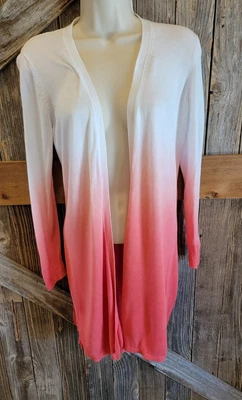 $21.59 • Buy Philosophy By Republic Small S Ombre Sweater Duster Open Cardigan Pink L/S