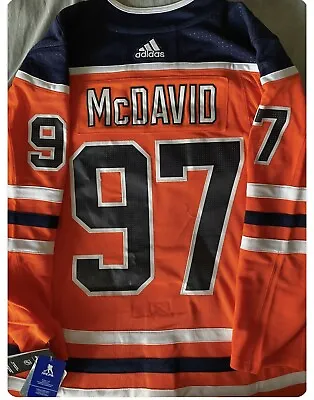 $89.95 • Buy Connor McDavid Authentic Adidas Size 52 Oilers Jersey With Fighting Strap.