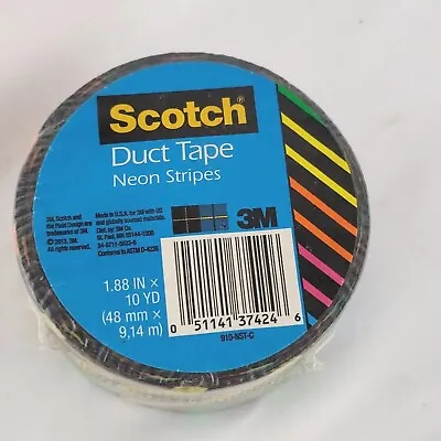 Scotch Pattern Duct Tape 1.88 Inch X 10 Yards (48mm × 914m) Neon Stripes  • $3.07