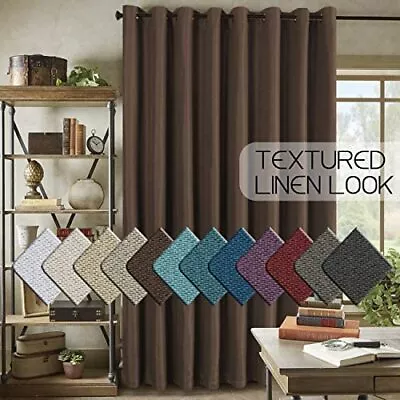 H.VERSAILTEX Room Darkening Linen Curtain For Sliding Door (100  W X 108  L) Ext • $115.51