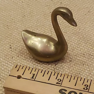 Vintage Solid Brass Goose Duck Figurine 2.5” Ring Hold Paperweight Made In Korea • $8.99