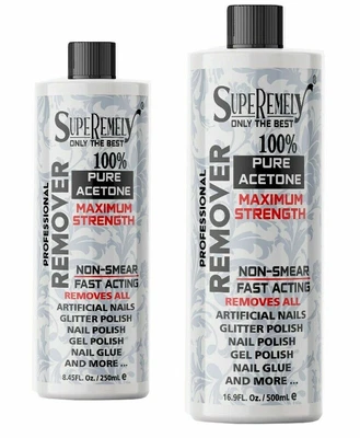 £6.99 • Buy  100% Pure Acetone Superior Quality Nail Polish Remover UV/LED GEL Soak Off