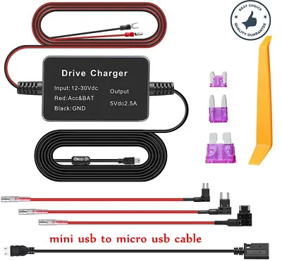 Micro USB Car Hard Wire Kit Box HardWire Charger Adapter For Dash Cam Camera DVR • £7.79