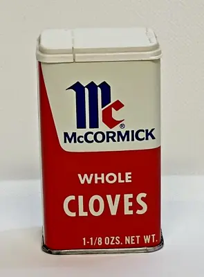 VINTAGE McCORMICK Whole Cloves Spice Tin - $0.47 Price On Bottom Has Contents • $7.99