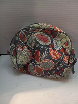 Vera Bradley Paisley Gray/Pink 11 In Lined Zippered Travel Make Up Storage Pouch • $9
