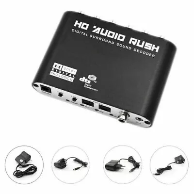 Converter DTS AC3 Source To 5.1 Analog Digital Stereo Audio Decoder W/Adapter • $26.89