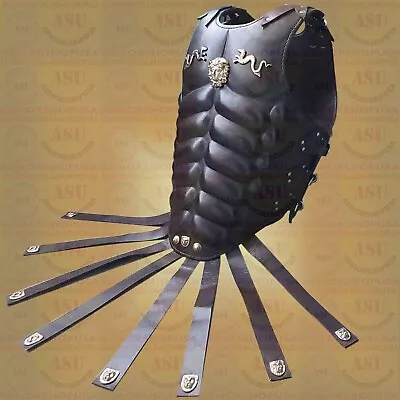 Medieval Roman Greek Knight Chest Breast Plate Leather Muscle Body Armour Jacket • $219.90