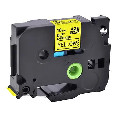 18mm TZE TZ-641 TZe-641 Black On Yellow Label Tape For Brother P-Touch PT-2210 • $5.78