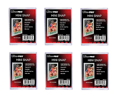 (6-Pack) Ultra Pro Mini Snap Card Holders Stackable Standard Size Archival Safe • $7.49