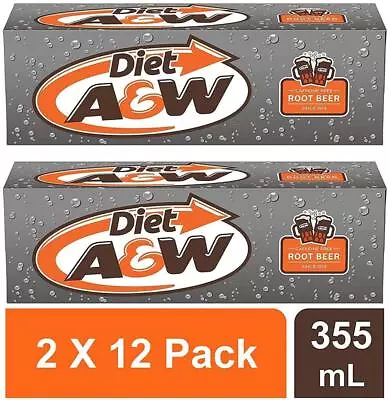 A&W Diet Root Beer (Caffeine Free) 355ml (Box Of 24) • £29.99