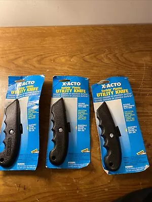 X-ACTO 3272 Surgrip RETRACTABLE BLADE UTILITY KNIFE Plastic Handle Lot Of 3 NOS • $22