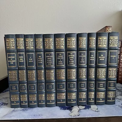 Works Of Mark Twain Easton Press Near Complete Book Set 11 Volumes Leather Bound • $1259.95