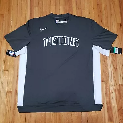 Nike NBA Dri-Fit Detroit Pistons Warm Up Shirt Gray New Sz XLT Player Issued • $47.99