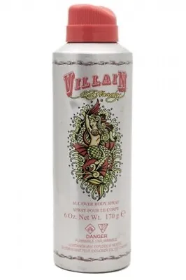 VILLAIN BY ED HARDY ALL OVER BODY SPRAY 6.0 OZ/170 G FOR WOMEN NEW • $45