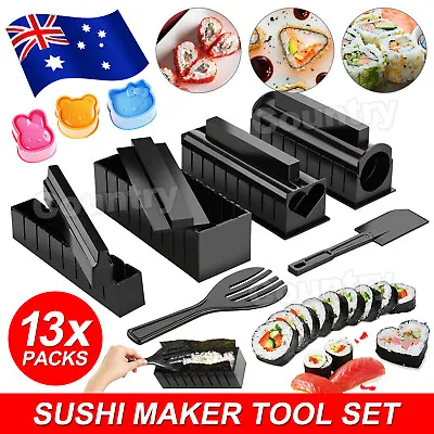 $14.95 • Buy 13PCS DIY Sushi Maker Making Kit Rice Roller Mold Set For Beginners Kitchen Tool