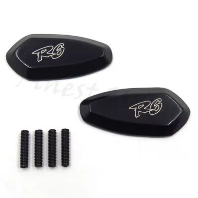 Mirror Block Off Base Plates For 1999-2009 Yamaha R6 Yzf-R6 Yzfr6 Black • $12.95