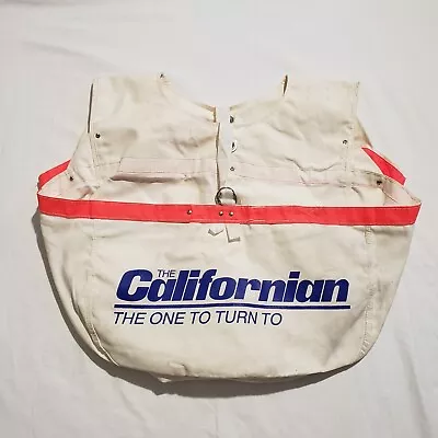 Vintage 1980's The Salinas Californian Newspaper Delivery Bag White HTF USA • $249.99