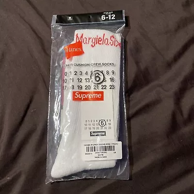 Supreme Mason Margiela MM6 White Hanes Socks • $80