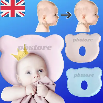 £6.39 • Buy Newborn Baby Cot Pillow Prevent Flat Head Memory Foam Cushion Sleeping Support