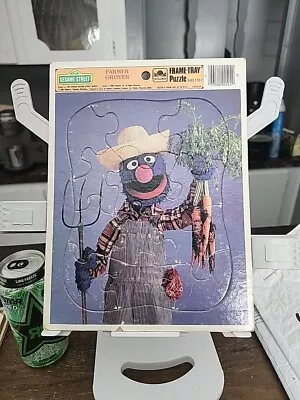 Vintage Sesame Street Frame Tray Puzzle  Farmer Grover • $7.99