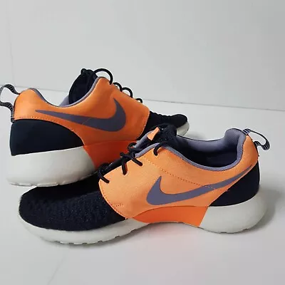 Nike Roshe Run Premium Running Shoes Mens US 9 Dark Obsidian Atomic Orange • $22.50