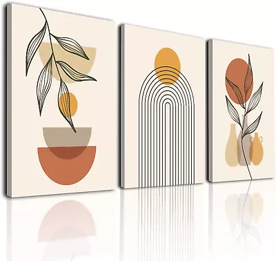 Minimalist Boho Wall Art Decor Mid-Century Modern Wall Prints Framed Canvas Wal • $47.99