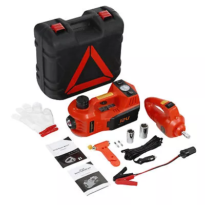 Electric Hydraulic Car Floor Jack 5 Ton 12V W/ Impact Wrench &Tire Inflator Pump • $99.99