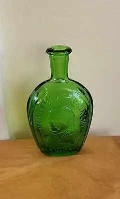 Vintage 1970 Wheaton NJ Benjamin Franklin Green Glass 3  Miniature Bottle • $5.99