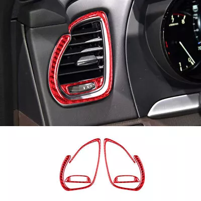 Red Carbon Fiber Dashboard Air Vent Outlet Cover Trim For Mazda CX-9 2016-2022 • $16.29