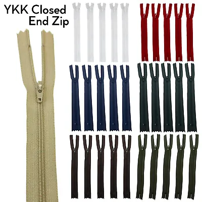 Closed-Ended YKK Zips With Metal Slider Zipper For Leather Jacket Handbags Coats • £2.99