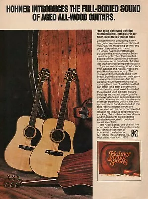 1980 Hohner Arbor Series Dreadnought Guitars - Vintage Ad • $10.39