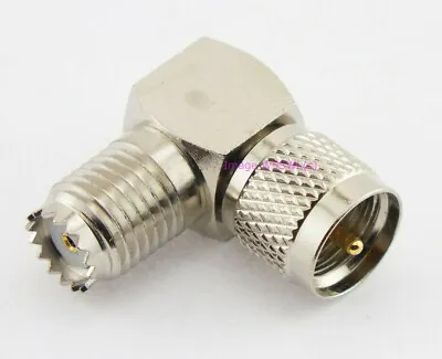 Mini-UHF Male To Mini-UHF Female Right Angle Coax Connector Adapter • $6.48