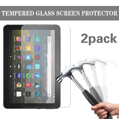 2 Pack Tablet Tempered Glass Screen Protector For Amazon Fire 7/HD 8 10 /10 Plus • £6.44