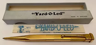 UNUSED Yard-o-Led V Early C. 1935/6 Rolled Gold SQUARE Pencil Box Papers Etc • £265