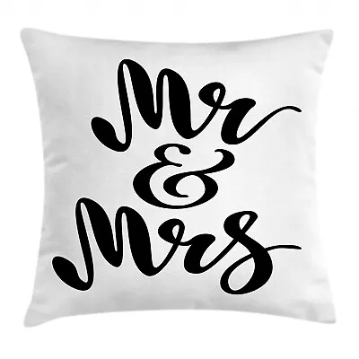 Mr Mrs Throw Pillow Cushion Cover Hand Lettering Pattern • £25.99