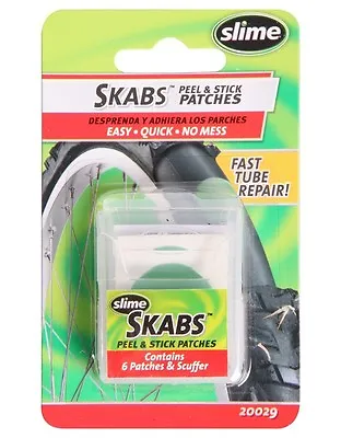 SLIME SKABS SKAB GLUELESS BICYCLE TIRE TUBE REPAIR PEEL STICK PATCH KIT Patches • $6.11