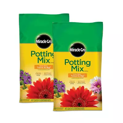 2 PACK Miracle-Gro FOR Potting Mix 16 Qt. Grow Plant Twice Specially Formulated • $24.98