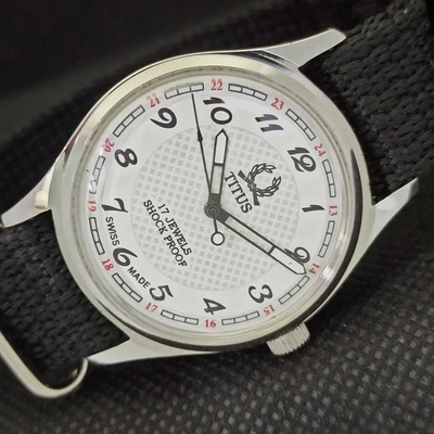 £24.59 • Buy VINTAGE TITUS WINDING SWISS MENS REFURBISHED WRIST WATCH 551e-a293016-9