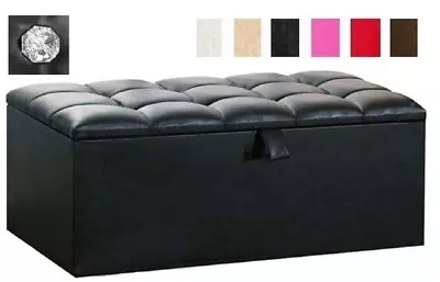 Large Faux Leather Ottoman Box Storage Box Blanket Box In All Colors • £109.99