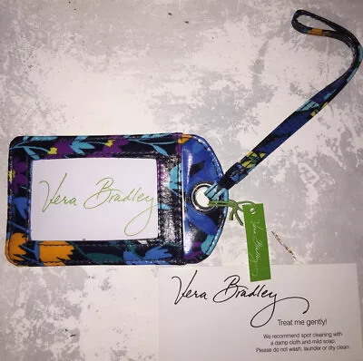 VERA BRADLEY Luggage Tag MIDNIGHT BLUES Gift Tag ID #11605-136 RETIRED RARE NWT • $18.95