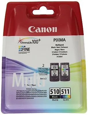Original Canon PG510 Black & CL511 Colour Ink Cartridge For PIXMA MP230 Printer • £35.93