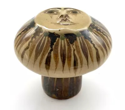 Vintage Tonala Mexican Art Pottery Mushroom Sun Face Sculpture Folk Art • $70
